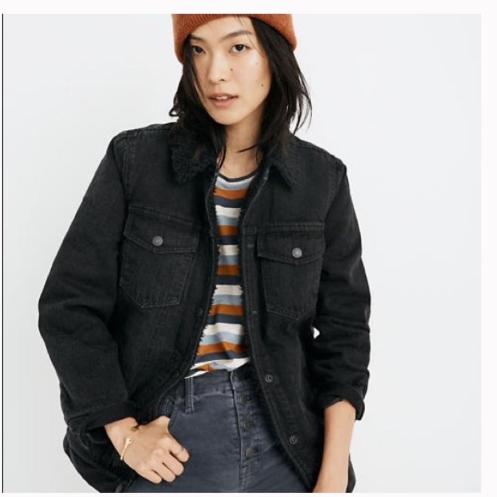 Madewell Oversize Denim Jacket w/ Sherpa Lining